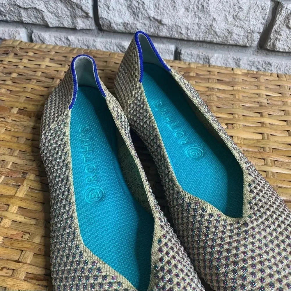 ROTHY'S Limited Edition Round Toe Metallic Multi Flat - Picture 4 of 10